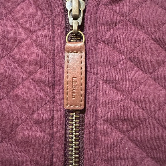 L.L. Bean Women's Quilted Full-Zip Sweatshirt. Dark plum. - Picture 2 of 14